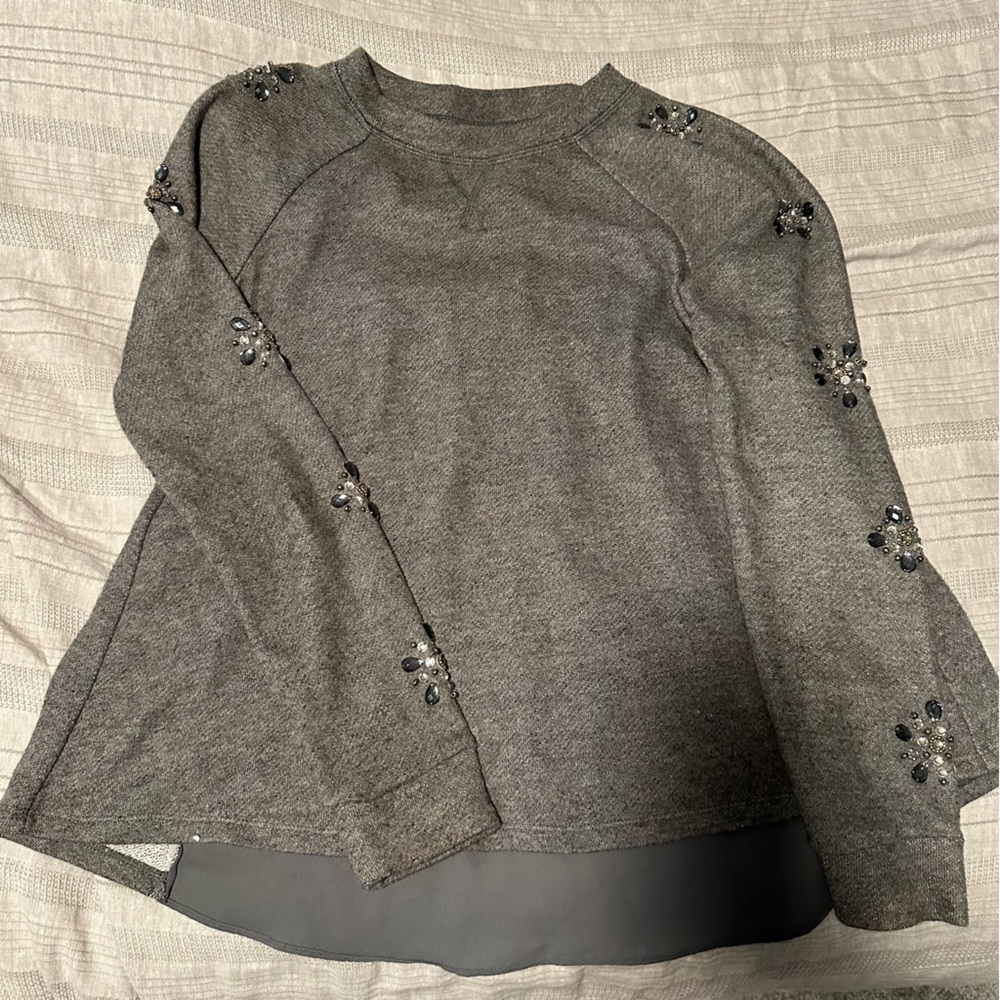 Jennifer Lopez Rhinestone Sleeve Sweater
